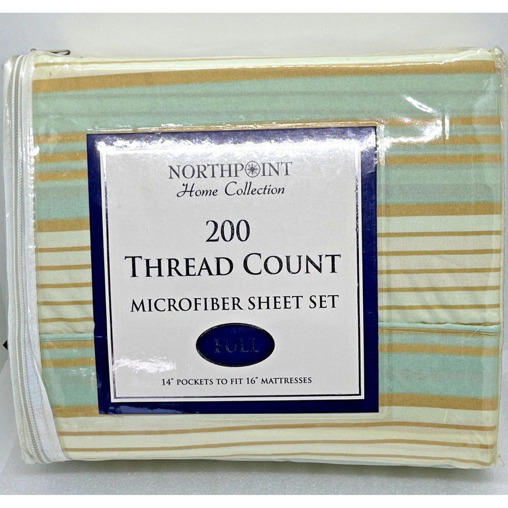 Northpoint Home Collection Full Sheet 4 Pc Set  Microfiber Deep Pocket Striped